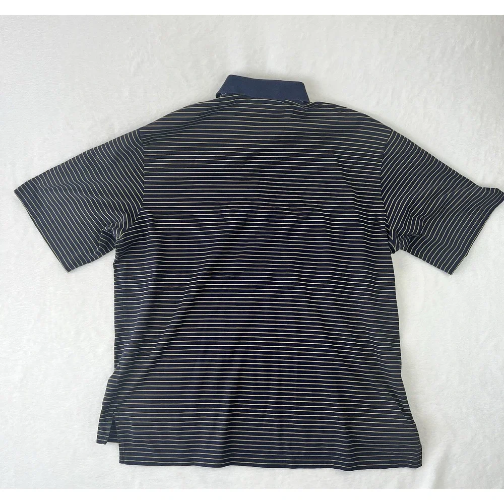 Polo Golf Ralph Lauren Shirt 100% Pima Cotton Men's XL‎ Blue Yellow Stripes Logo